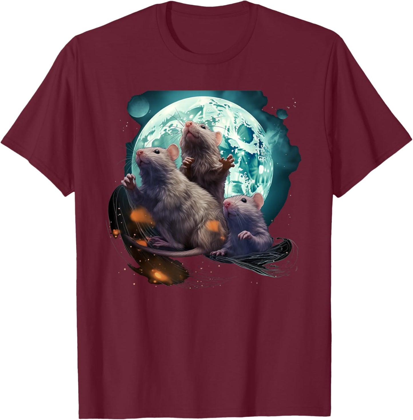 Rats Howling at the Moon gift T-Shirt - T-Shirt | Maroon