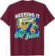 Rewind Cassette Pencil Old School Music Freestyle for 80s T-Shirt - T-Shirt | Maroon