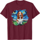 Basset Hound Starry Night Impressionist Dog Art by Aja T-Shirt - T-Shirt | Maroon