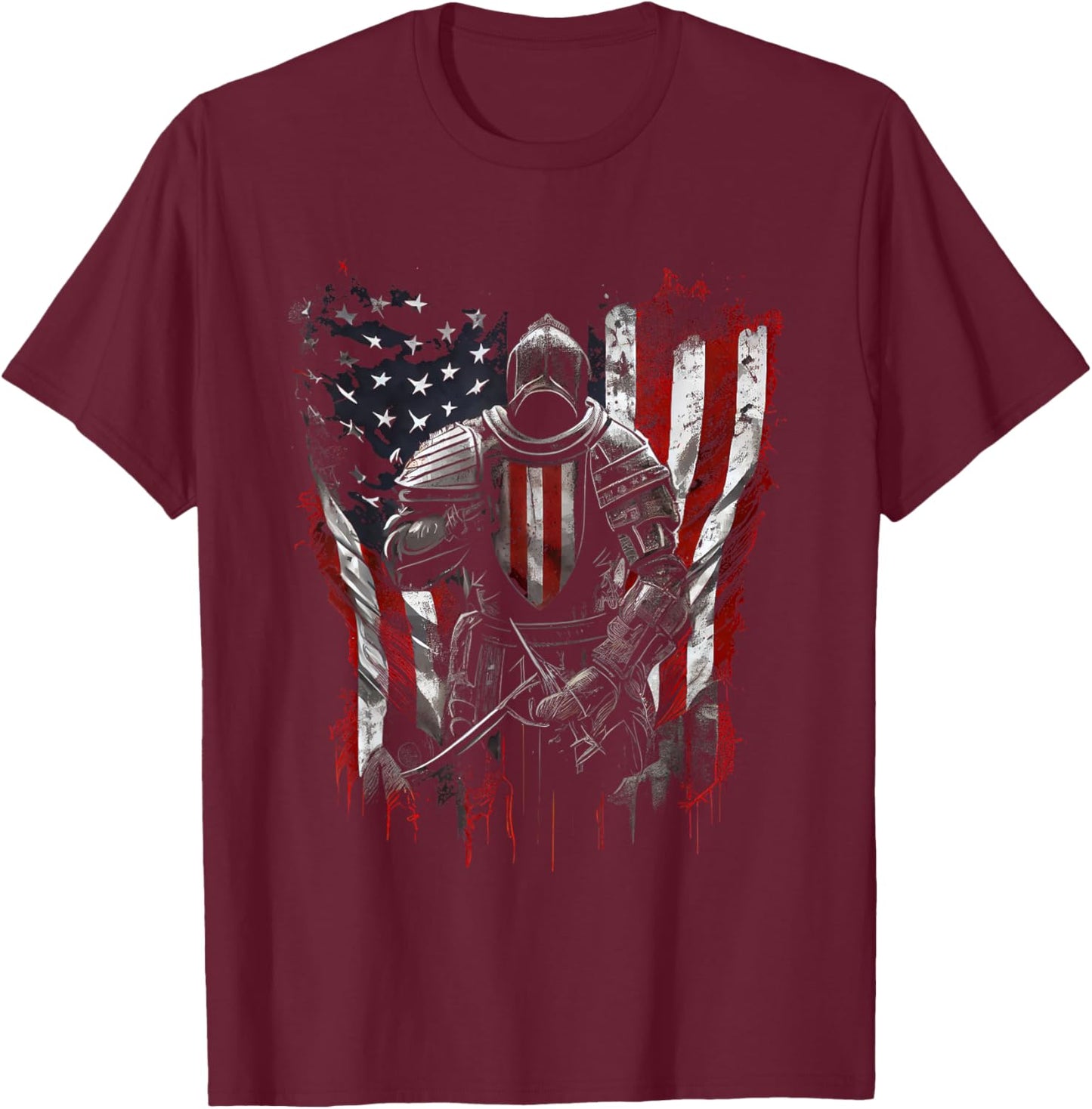 Crusader Templar Kneeling Crusader Templar Warrior Of Christ T-Shirt - T-Shirt | Maroon