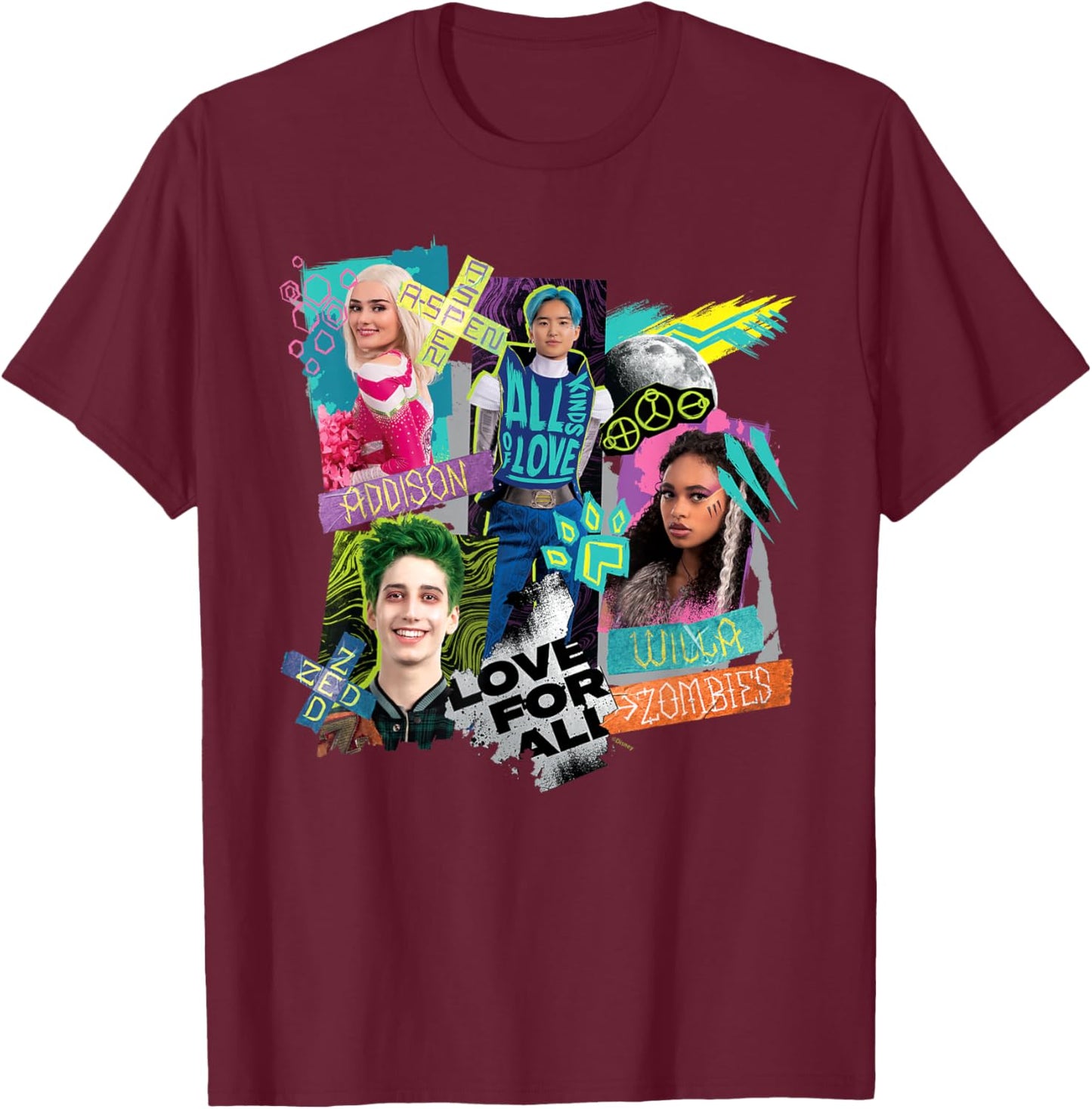 Disney Channel Zombies 3 Love for All, All Kinds of Love T-Shirt - T-Shirt | Maroon