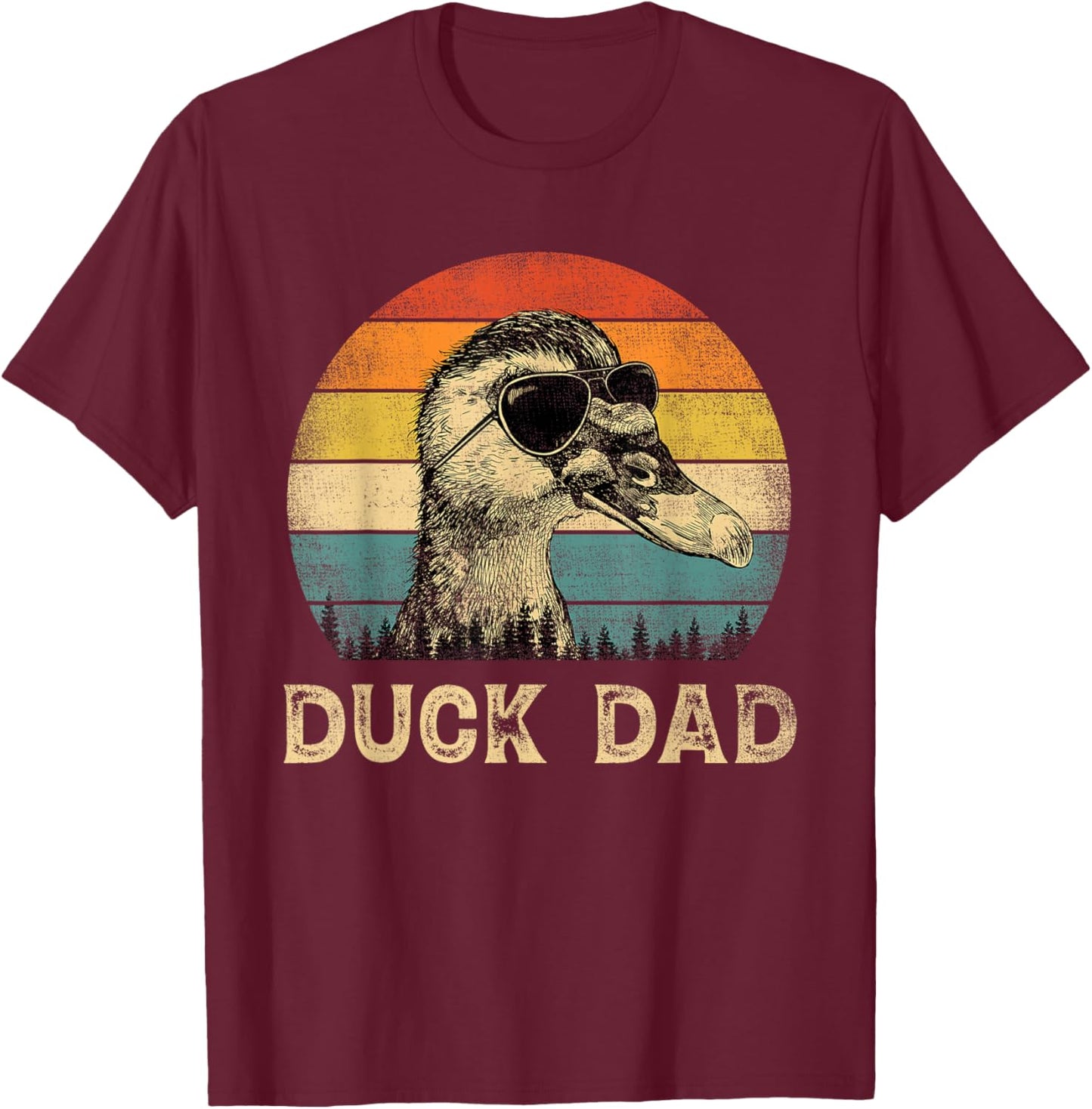 Vintage Duck Dad Duck Lovers Daddy Father's Day T-Shirt - T-Shirt | Maroon