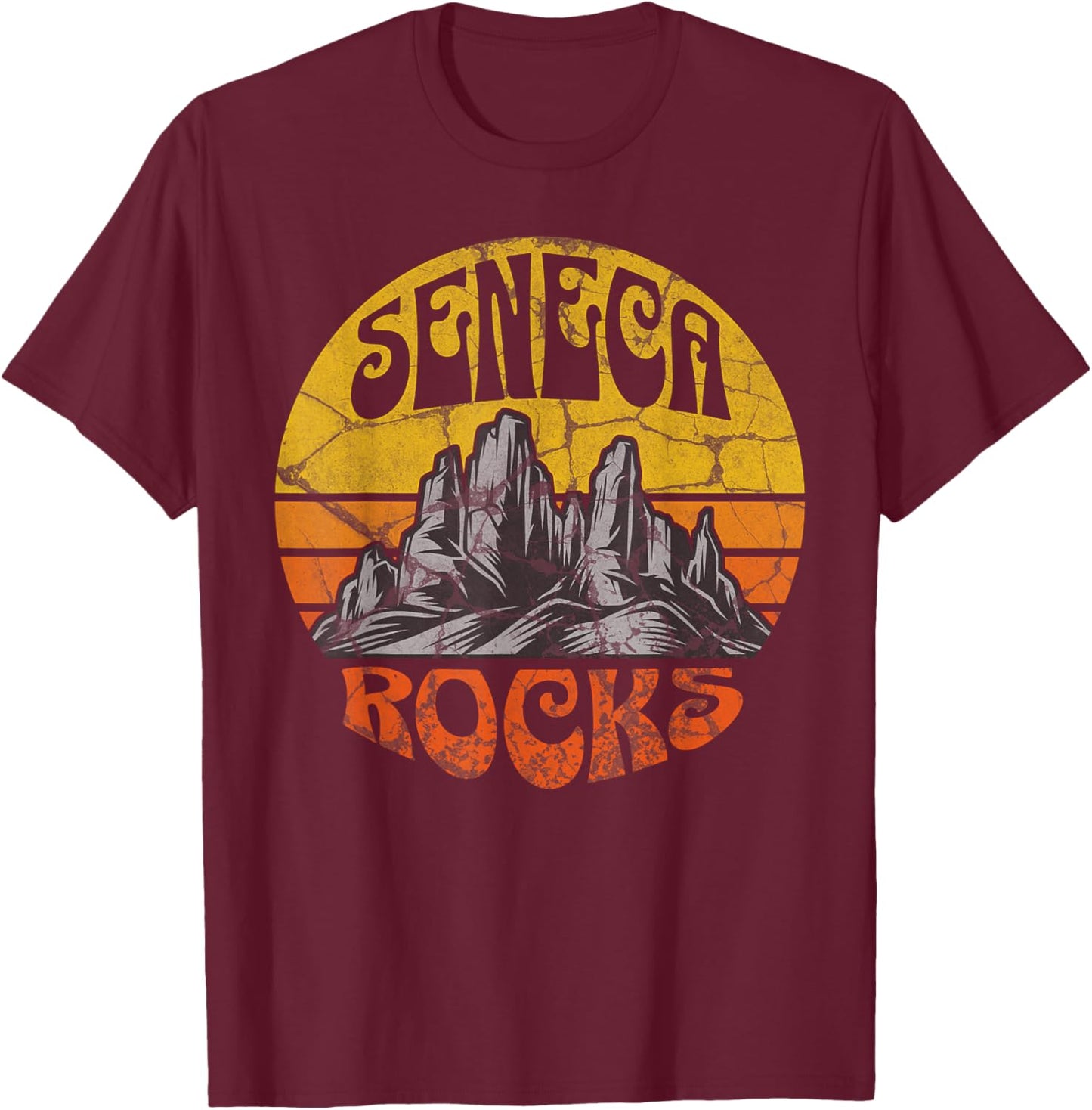 Seneca Rocks West Virginia Nature Hiking Outdoors T-Shirt - T-Shirt | Maroon