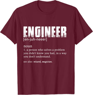 Engineer Definition T Shirt Funny Engineering T-Shirt - T-Shirt | Maroon