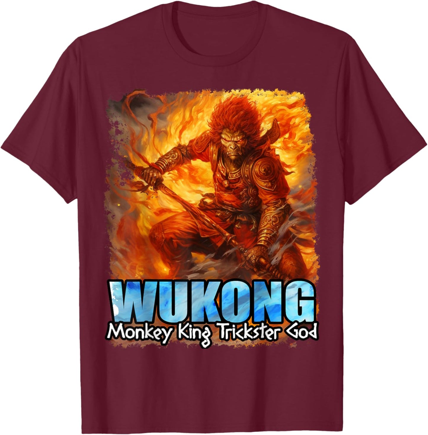 Chinese Mythology King Wukong T-Shirt - T-Shirt | Maroon