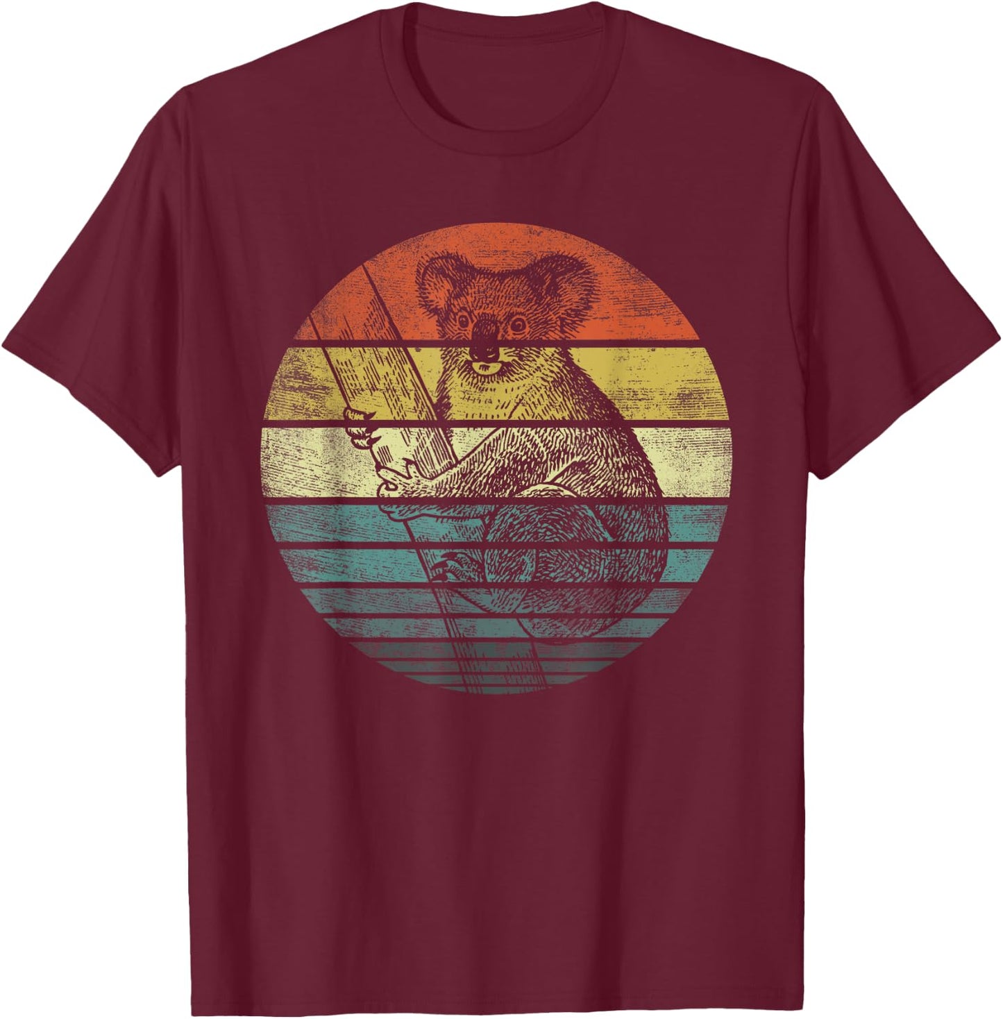 Koala Bear Gifts Retro Sunset Animal Lover Koala Silhouette T-Shirt - T-Shirt | Maroon