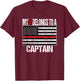 Red Line Flag My Heart Belongs to a Captain Fire Department T-Shirt - T-Shirt | Maroon
