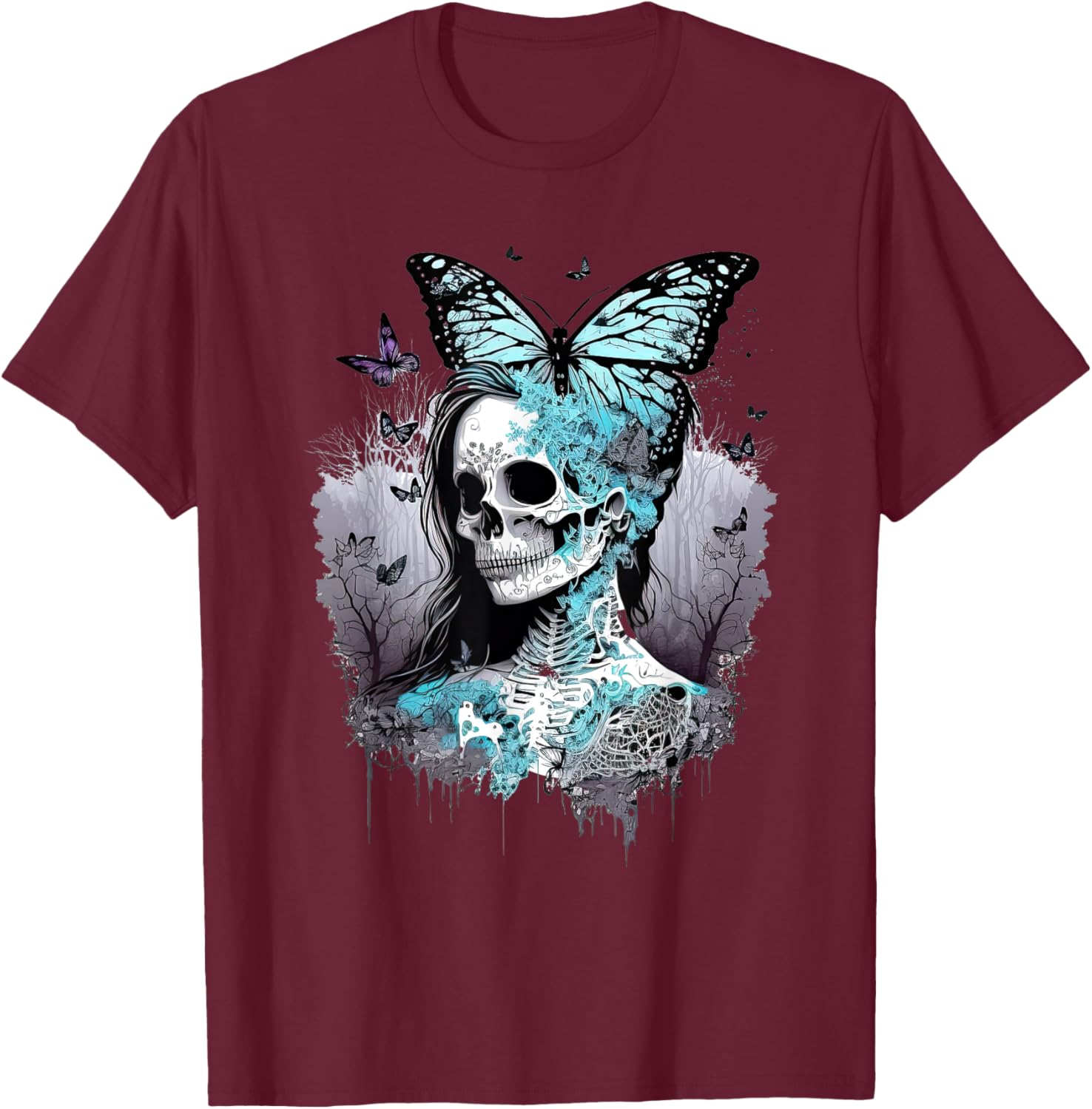 Goth Fairycore Aesthetic gothic fairy Aesthetic T-Shirt - T-Shirt | Maroon