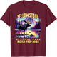 Yellowstone Road Trip 2025 Nature Adventure Souvenir Costume T-Shirt - T-Shirt | Maroon