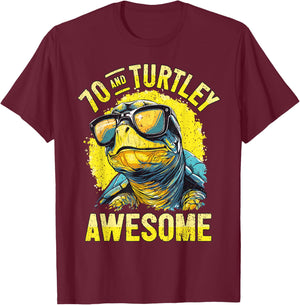 70th Birthday Turtle Age 70 Years I Tortoise 70th Birthday T-Shirt - T-Shirt | Maroon
