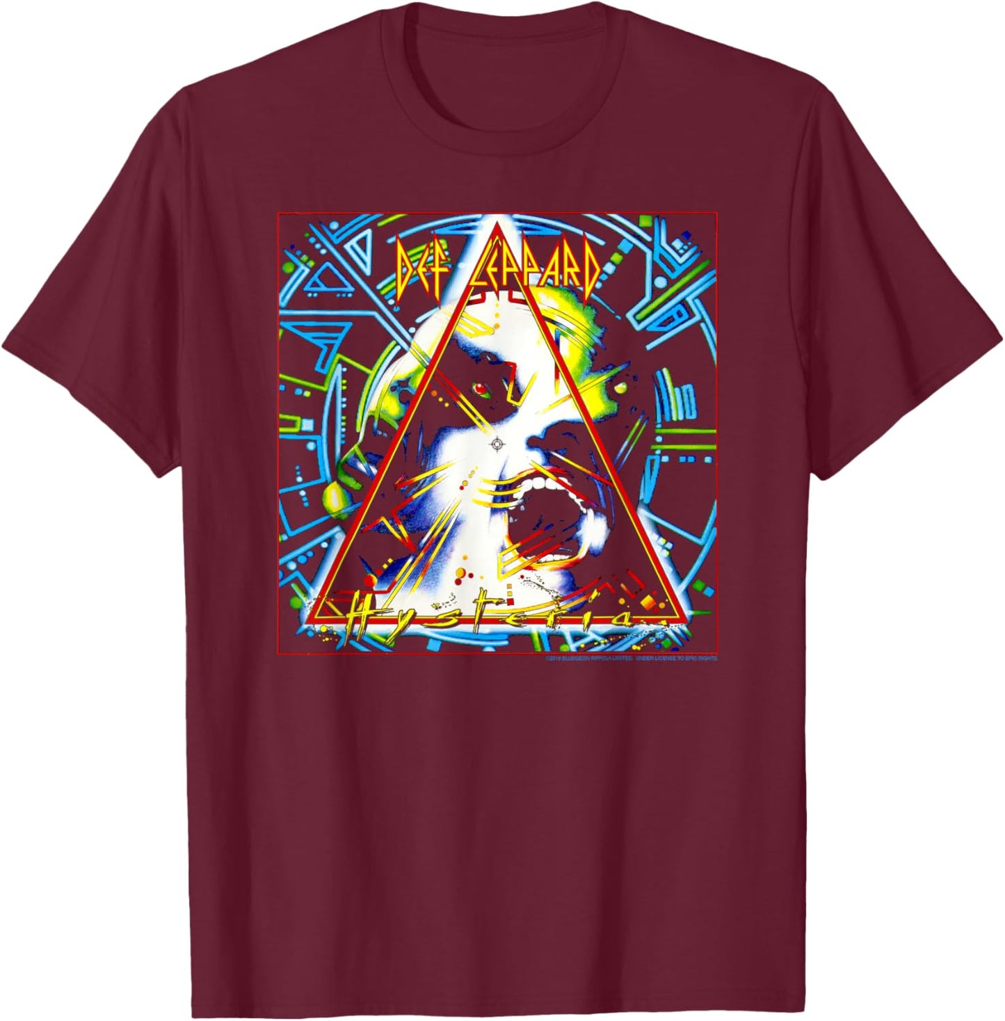 Def Leppard - Hysteria T-Shirt - T-Shirt | Maroon