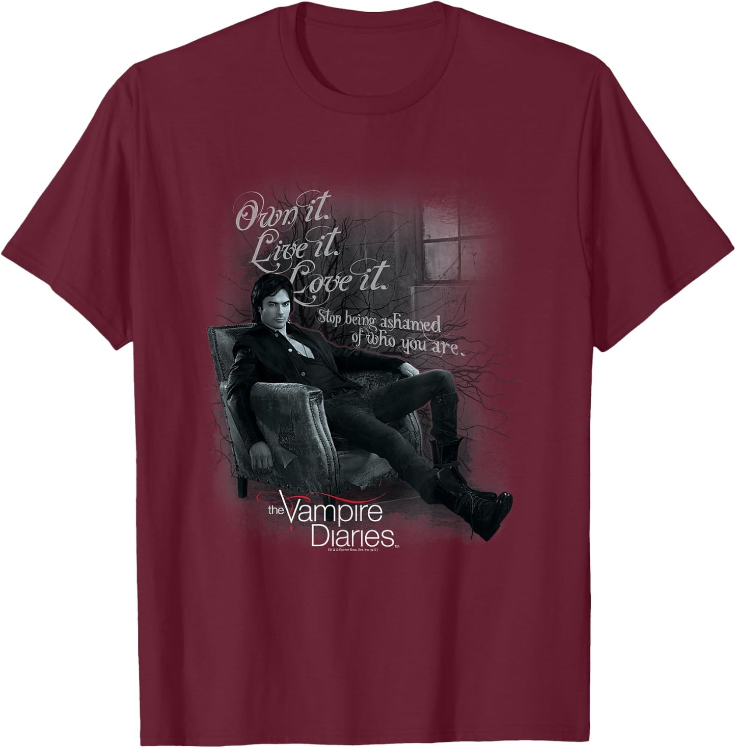 Vampire Diaries Be Yourself Small T-Shirt - T-Shirt | Maroon