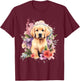 Watercolor Golden Retriever T-Shirt - T-Shirt | Maroon