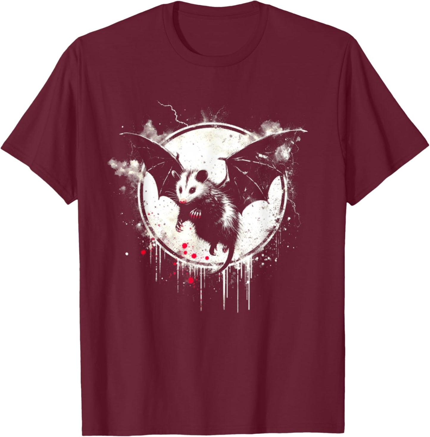 Opossum Bat - Funny Cute Possum Bat Halloween Lover T-Shirt - T-Shirt | Maroon