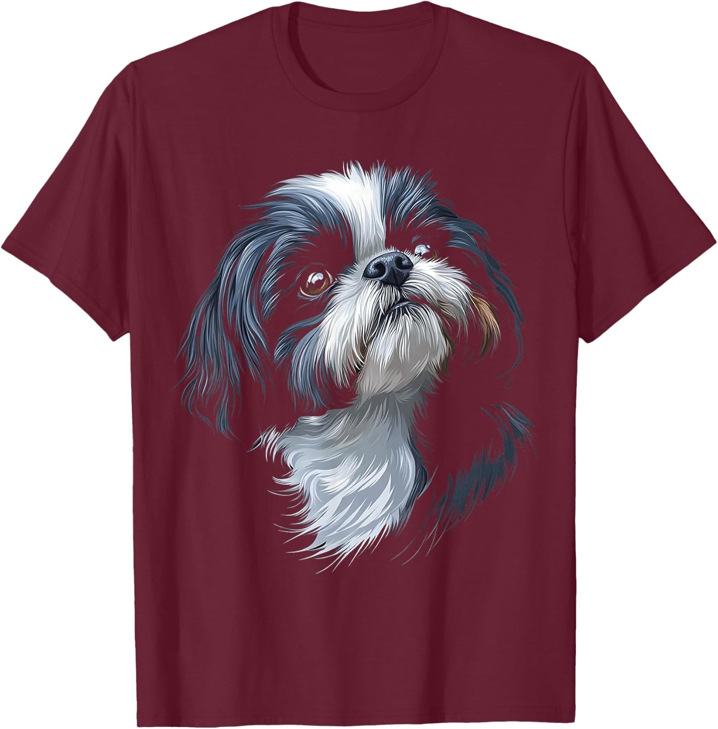 Shih Tzu Dog Motif Pet Art Shih Tzu Women Kids T-Shirt - T-Shirt | Maroon