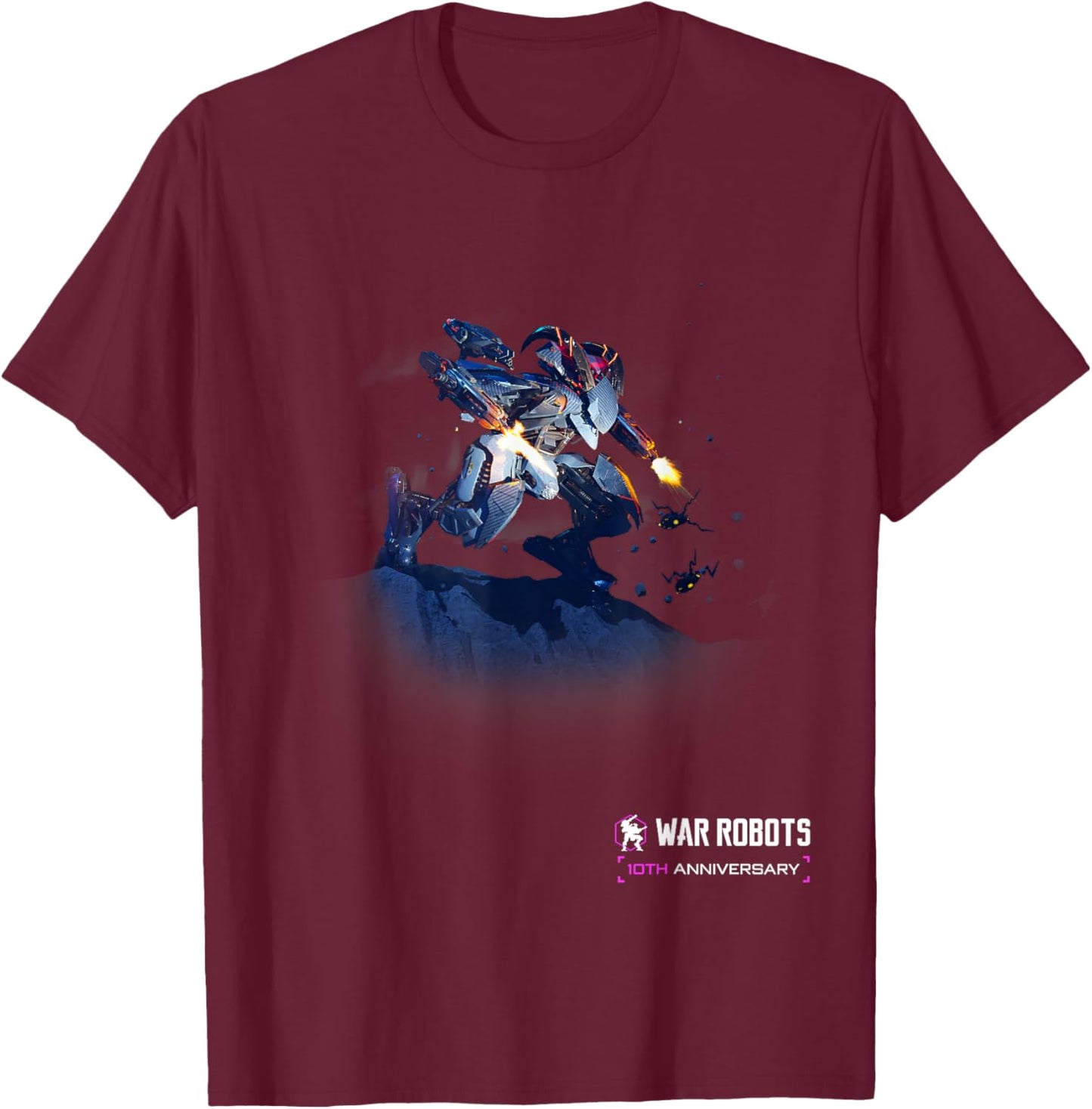 War Robots 10th Anniversary – Ochokochi , Small, Black T-Shirt - T-Shirt | Maroon