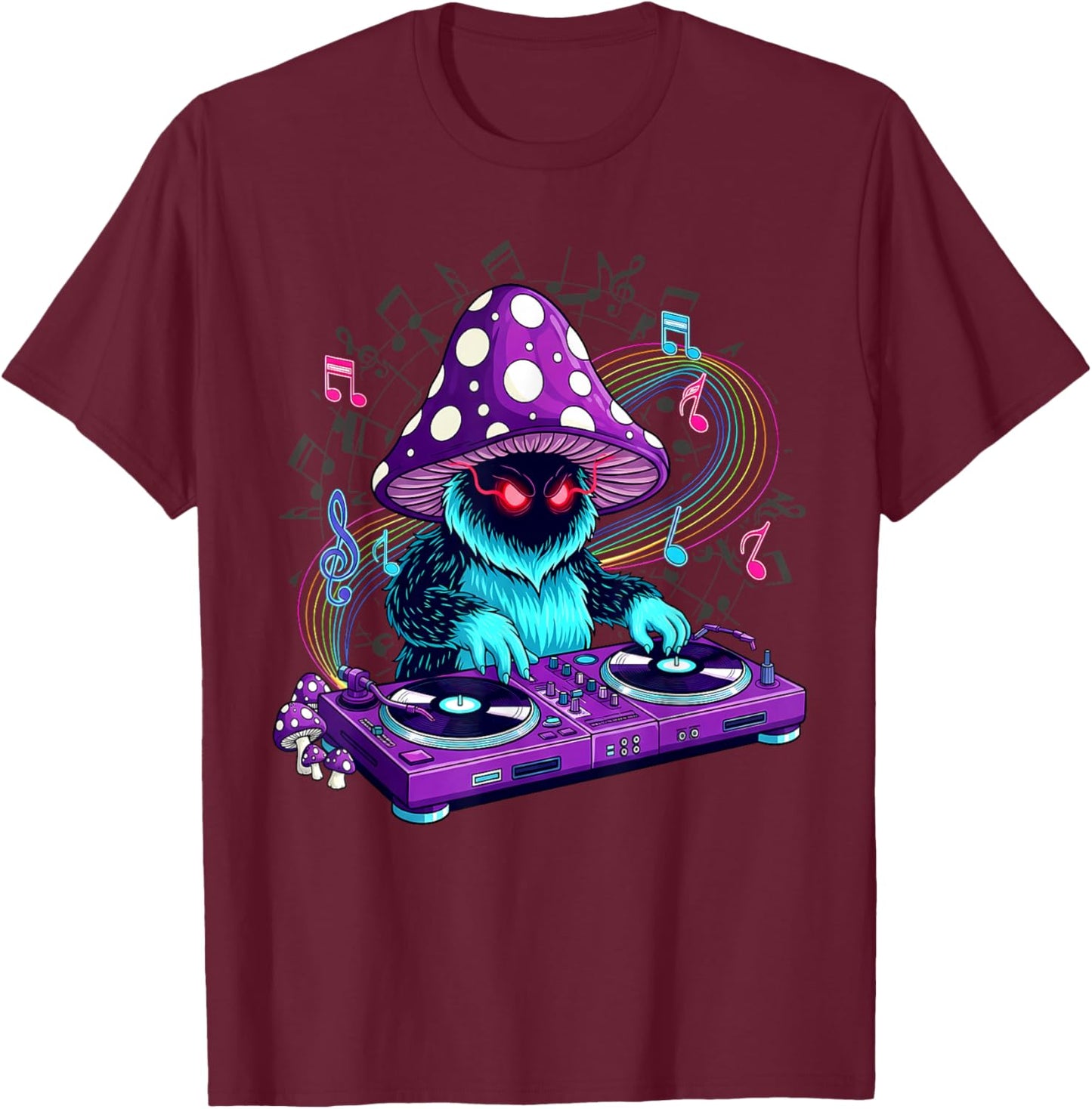 EDM Rave Outfits Festival Electronic Music Graphic Trippy DJ T-Shirt - T-Shirt | Maroon