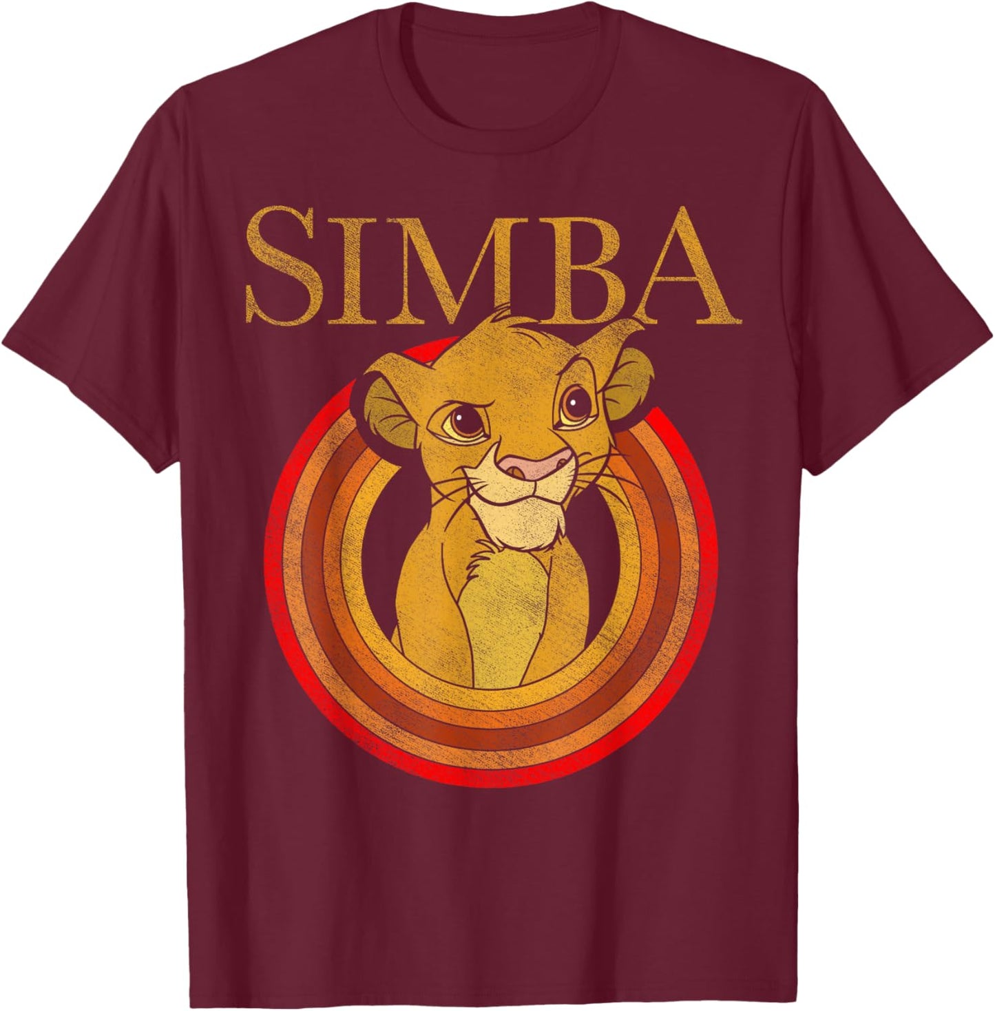 Disney The Lion King Simba Vintage Portrait Front And Back T-Shirt - T-Shirt | Maroon