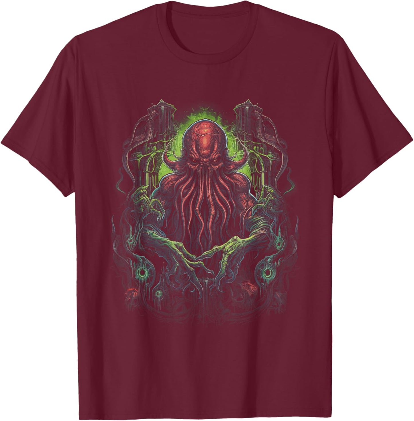 Cthulhu Lovecraft Horror Monster Fantasy T-Shirt - T-Shirt | Maroon
