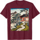 Japanese Buddhist Temple Zen Art Japanese Painting Vintage T-Shirt - T-Shirt | Maroon