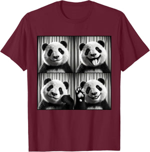 Cute Panda Selfie Photo Funny Photobooth Panda Lover T-Shirt - T-Shirt | Maroon