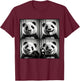 Cute Panda Selfie Photo Funny Photobooth Panda Lover T-Shirt - T-Shirt | Maroon
