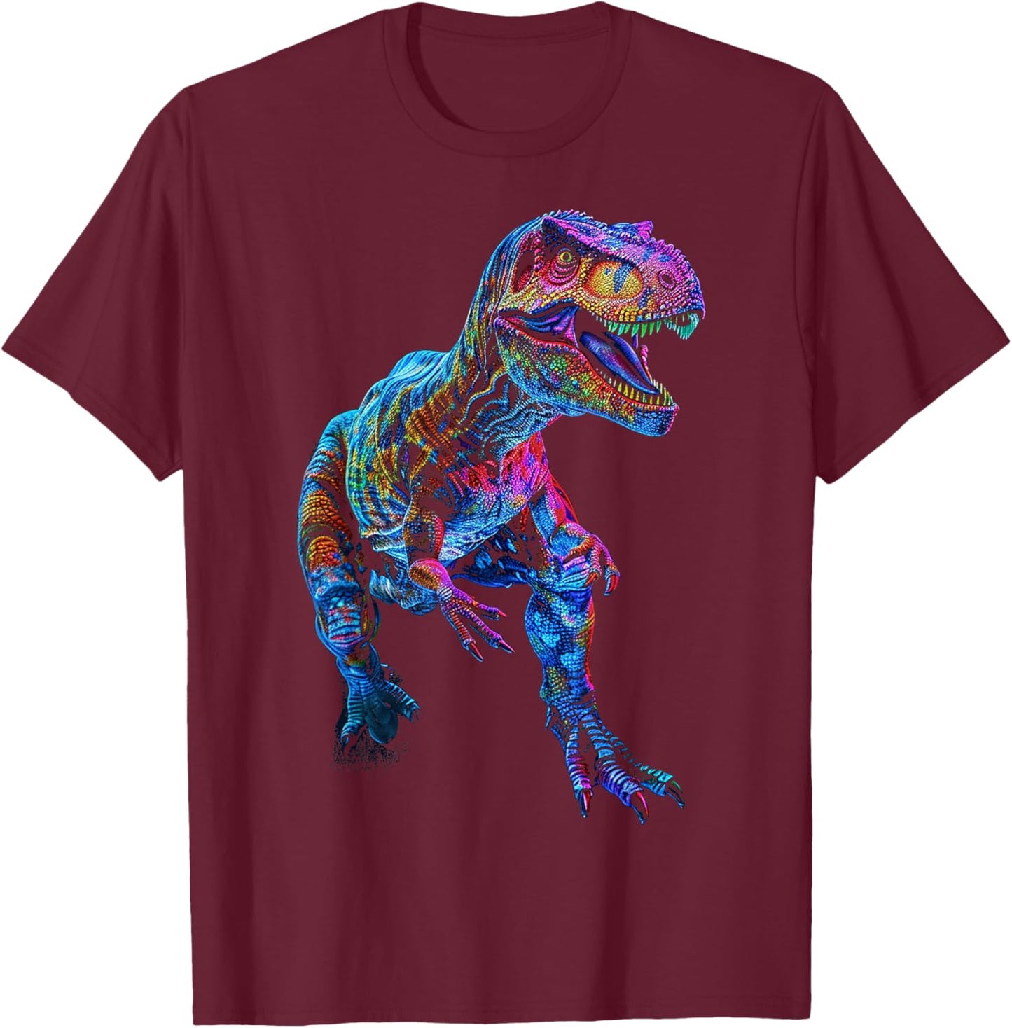 Allosaurus Dinosaur Motif Illustration Allosaurus T-Shirt - T-Shirt | Maroon