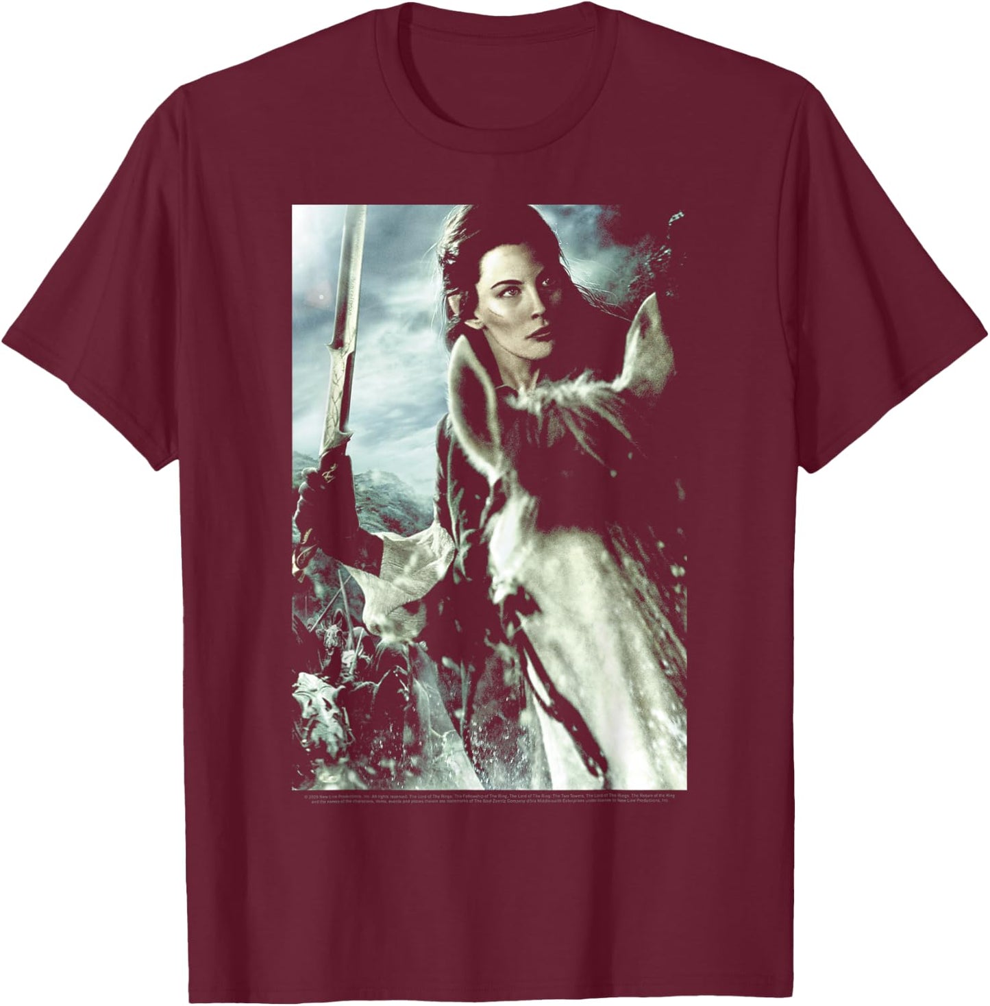The Lord Of The Rings Arwen Poster T-Shirt - T-Shirt | Maroon