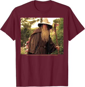 The Lord Of The Rings Gandalf Traveling Portrait T-Shirt - T-Shirt | Maroon