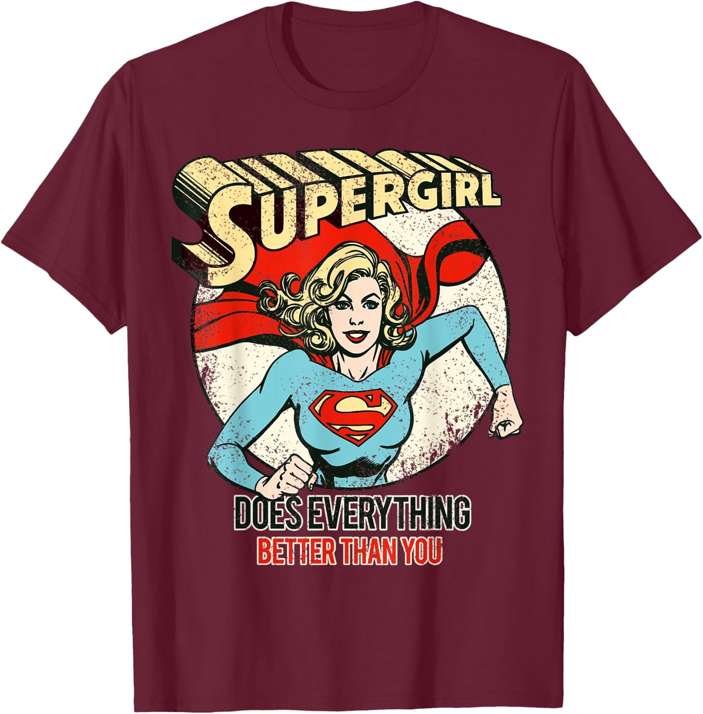 DC Supergirl Text Better Than You T-Shirt - T-Shirt | Maroon