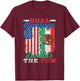 Double Heritage Double Fun USA Mexican American T-Shirt - T-Shirt | Maroon
