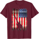 Guitarist USA American Flag 4th of July Patriotic Guitar T-Shirt - T-Shirt | Maroon