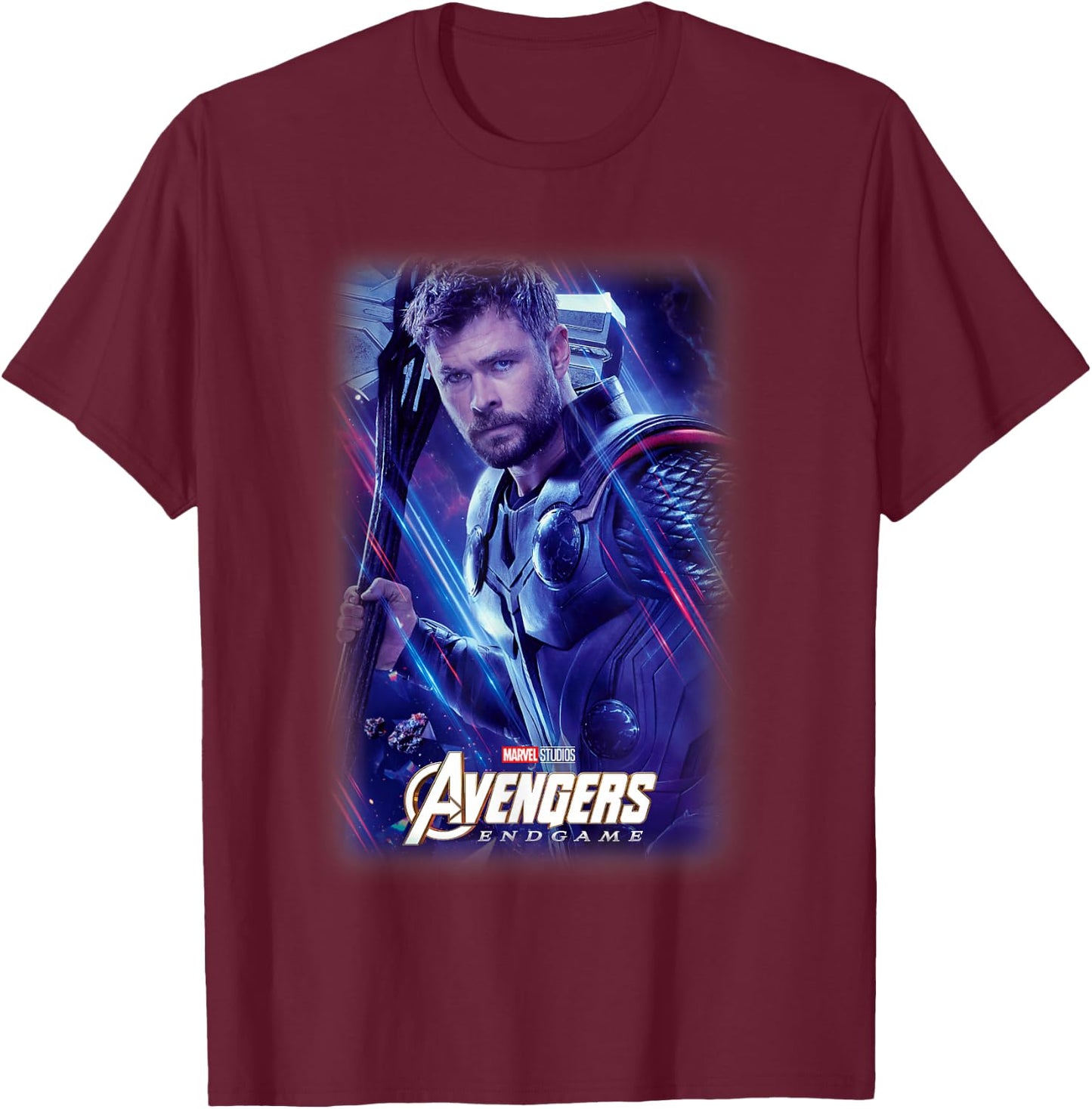 Marvel Avengers Endgame Thor Galactic Poster T-Shirt - T-Shirt | Maroon