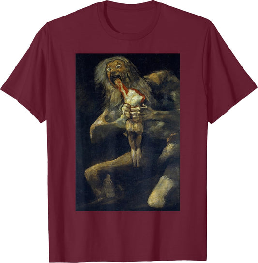Famous Renaissance Painting Illustration T-Shirt - T-Shirt | Maroon