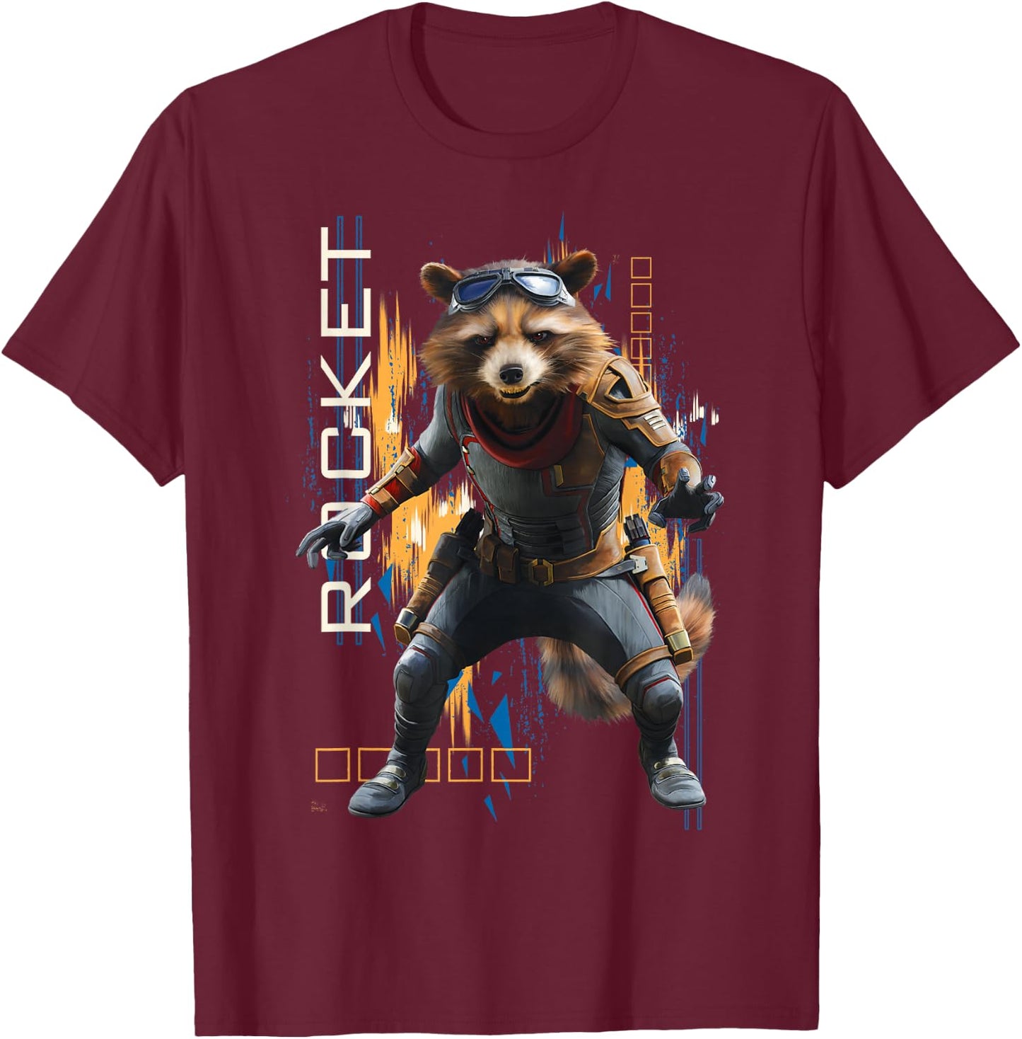 Marvel Avengers Endgame Rocket Action Pose Small T-Shirt - T-Shirt | Maroon