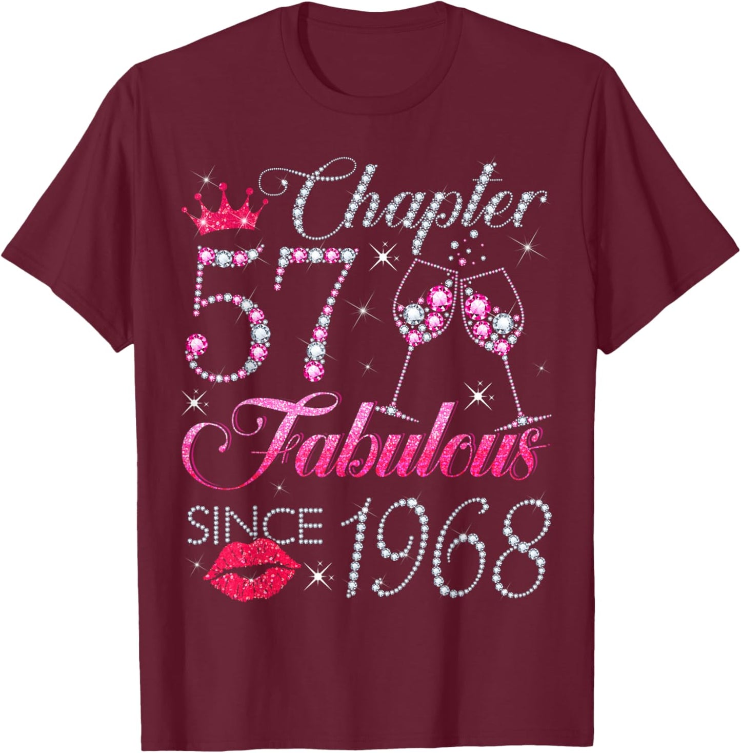 Chapter 57 Fabulous Since 1968 57Th Birthday Gift T-Shirt - T-Shirt | Maroon