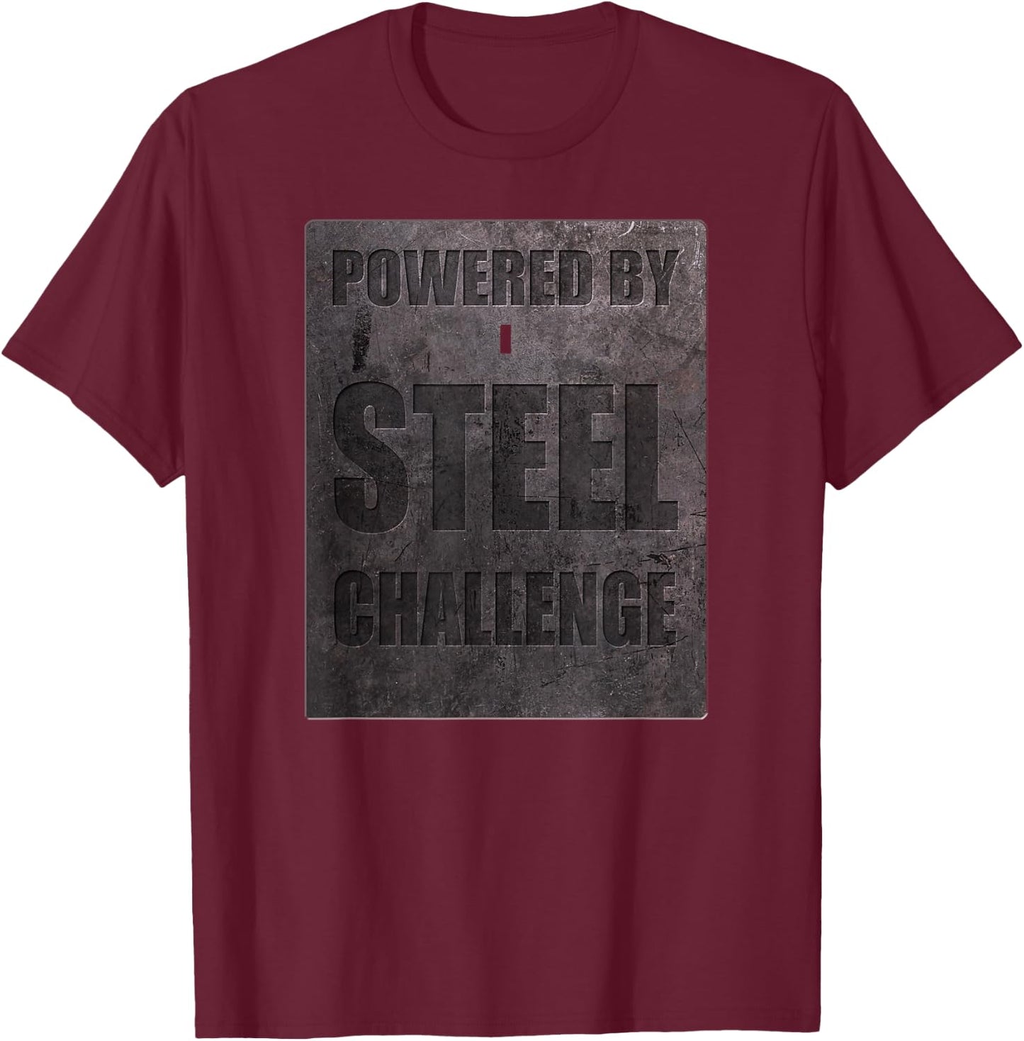Powered By Steel Challenge - Gun Owner Speed Shooting Sports T-Shirt - T-Shirt | Maroon