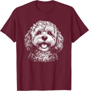 Cavapoo Dog Graphic Design T-Shirt - T-Shirt | Maroon