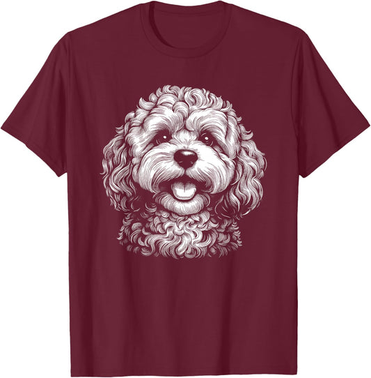 Cavapoo Dog Graphic Design T-Shirt - T-Shirt | Maroon