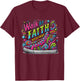 Walk by Faith Shoes Christian Jesus T-Shirt - T-Shirt | Maroon