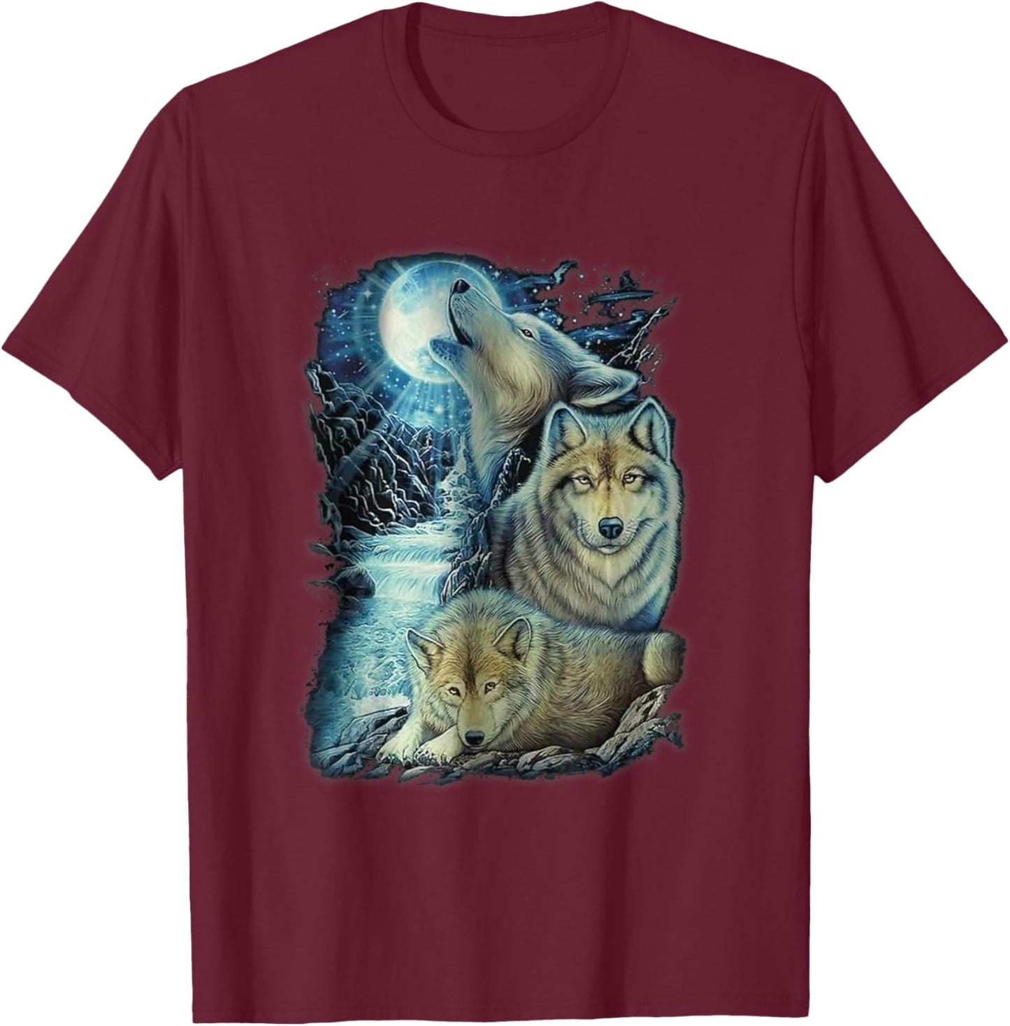 Vintage wolf Shirt wolf women Lovers for boys and girls T-Shirt - T-Shirt | Maroon