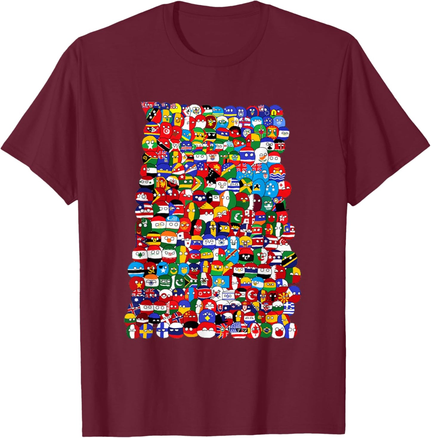 Countryballs world flags T-Shirt - T-Shirt | Maroon