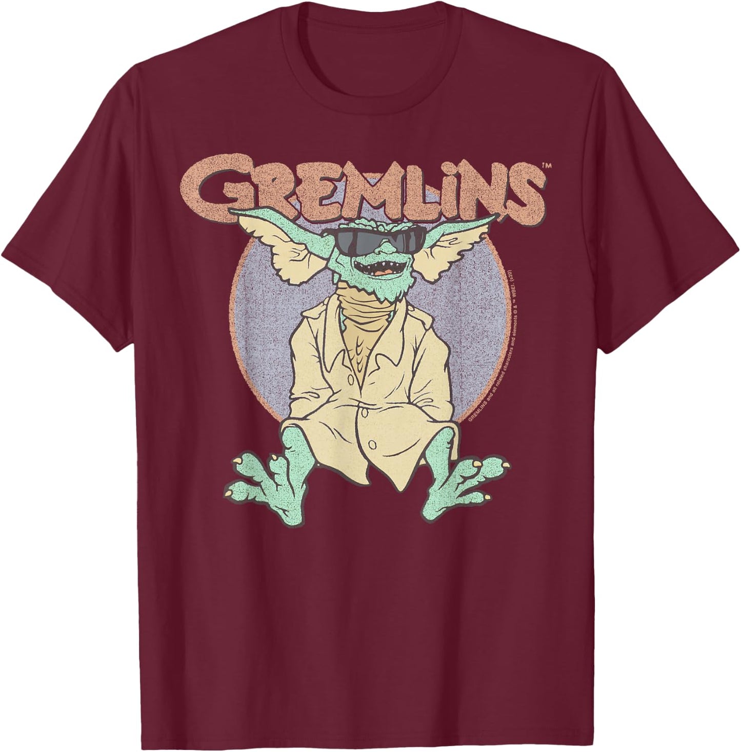 Gremlins Stripe Simple Portrait T-Shirt - T-Shirt | Maroon