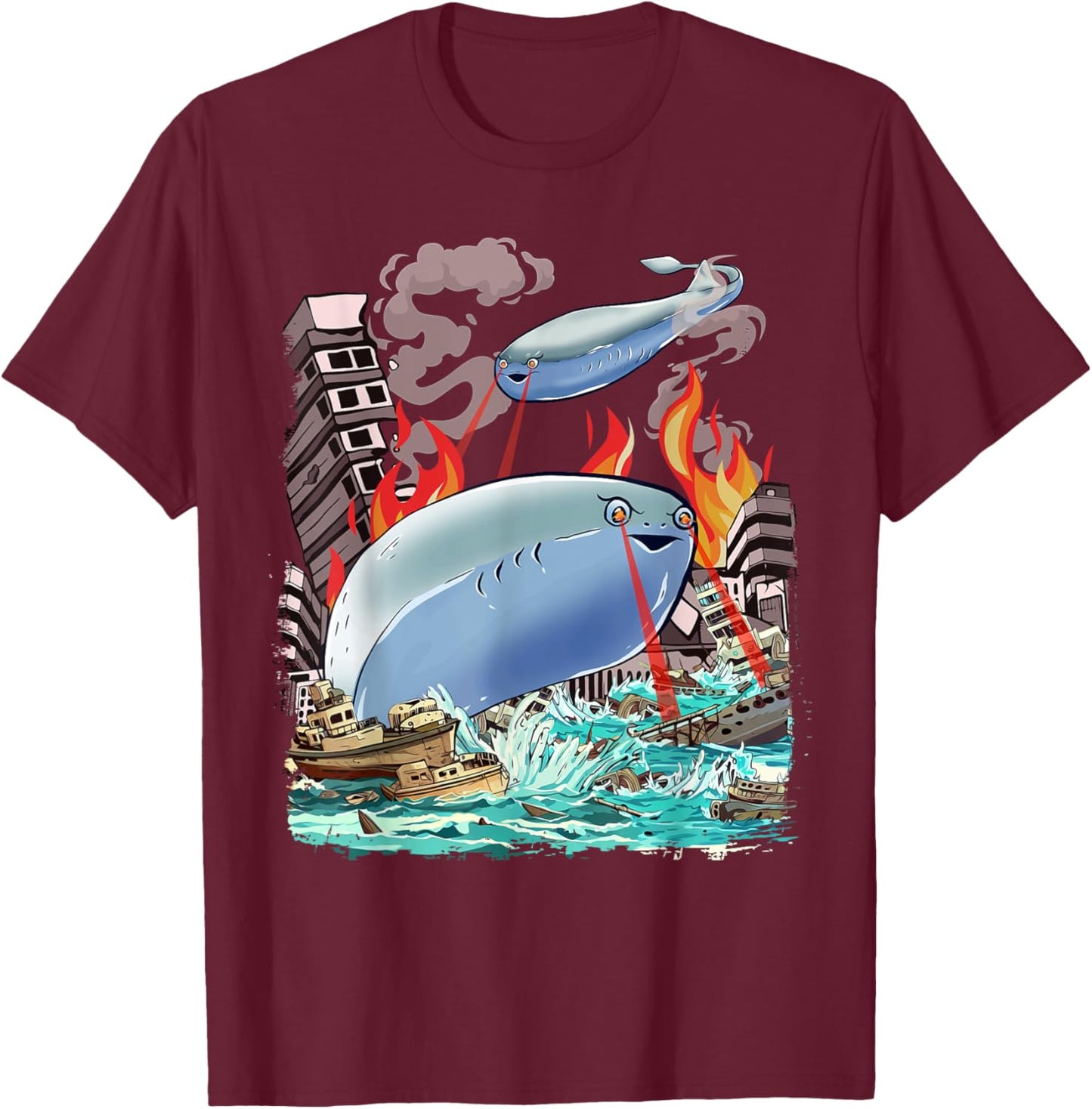 Sacabambaspis Fish Meme Kaiju Japanese Monster T-Shirt - T-Shirt | Maroon