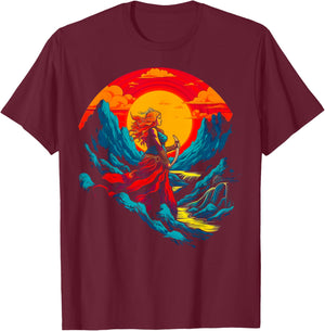 Freya Norse Mythology Viking T-Shirt - T-Shirt | Maroon