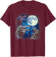 Crows Howling At The Moon - Funny Crow Bird T-Shirt - T-Shirt | Maroon