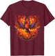 Phoenix Eagle Reborn New Beginning Flames Under Sun Symbolic T-Shirt - T-Shirt | Maroon