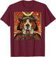 Brittany Spaniel Dog Japanese Art Samurai Ukiyo-e Vintage T-Shirt - T-Shirt | Maroon