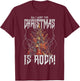 Christmas Tree Rock Guitar Tree Rock n Roll T-Shirt - T-Shirt | Maroon