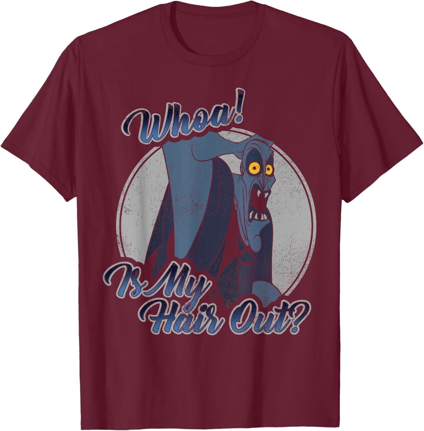 Disney Hercules Hades Whoa is My Hair Out Graphic T-Shirt - T-Shirt | Maroon